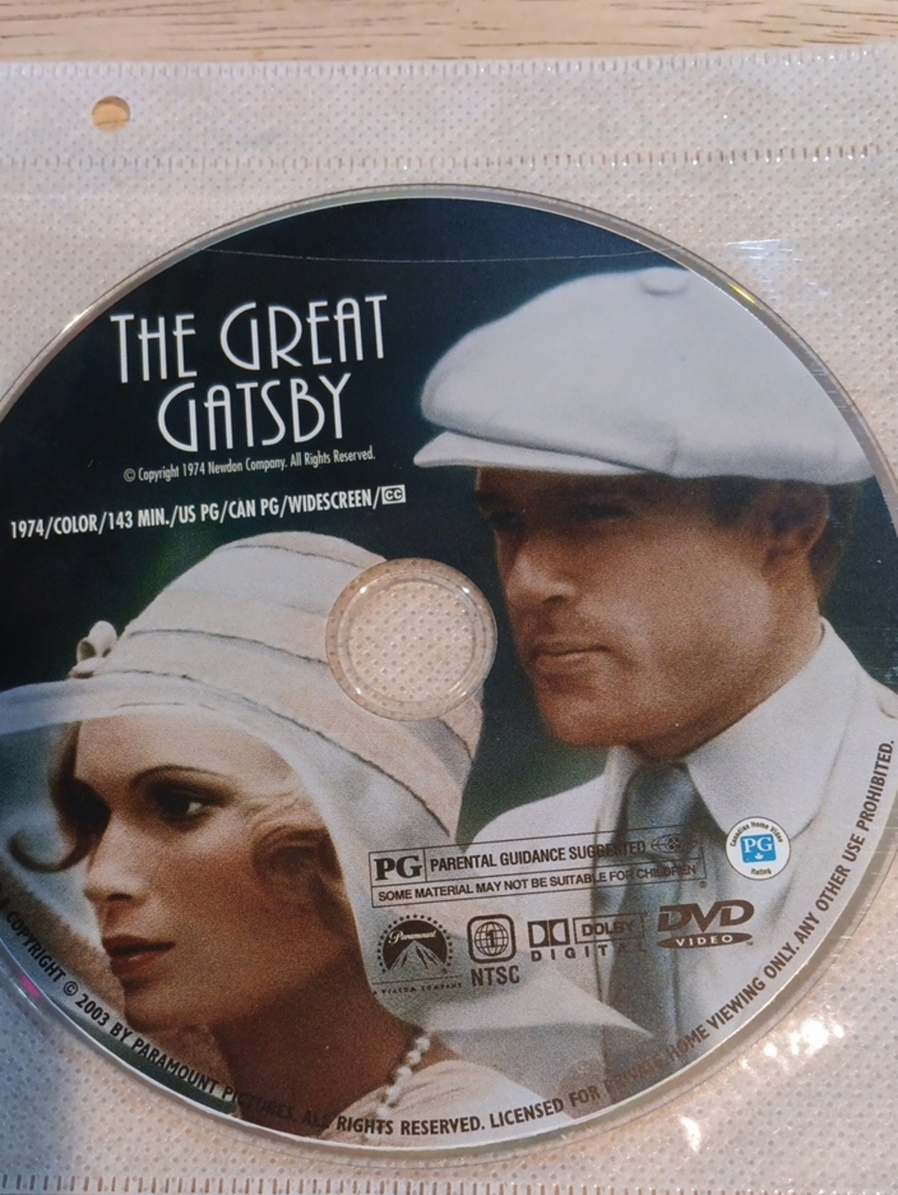The Great Gatsby (DVD) *NO CASE*